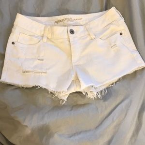 White mini shorts